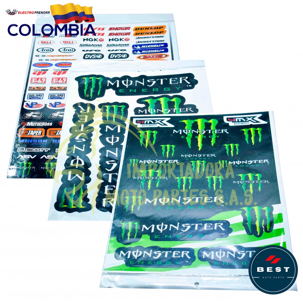 HOJA X30 PCS DE CALCOMANIAS PARA CARRO O MOTO BEST