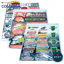 HOJA X30 PCS DE CALCOMANIAS PARA CARRO O MOTO BEST