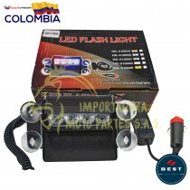 EXPLORADORA FEDERAL  FIJA+FLASH CON CHUPAS  ROJA AZUL  12V