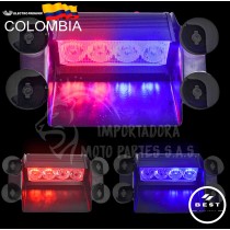 EXPLORADORA FEDERAL  FIJA+FLASH CON CHUPAS  ROJA AZUL  12V