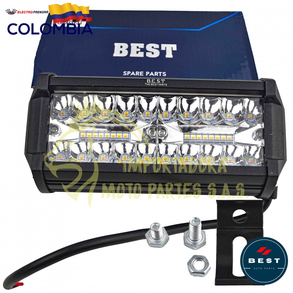 EXPLORADORA 40 LED FIJA FLASH BLANCA AMBAR  10800LM 9-36V