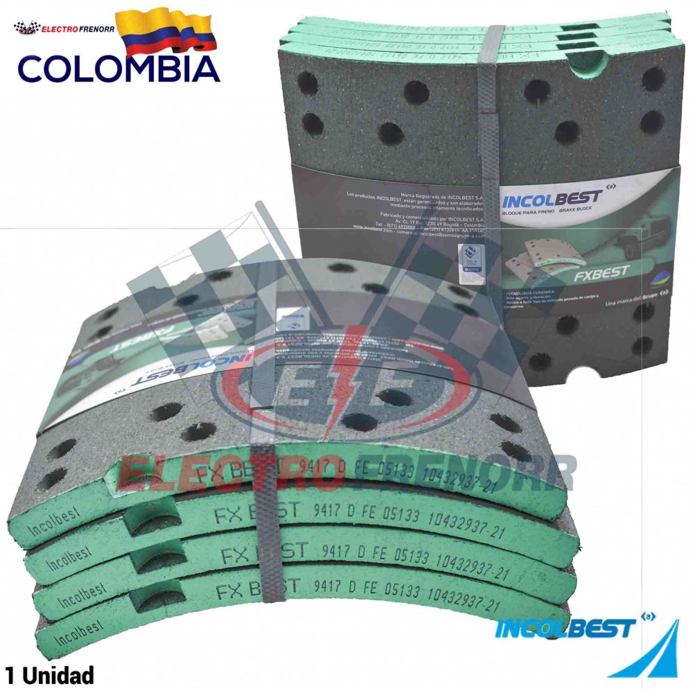 JUEGO BLOQUES DE FRENO 9417 (D) FORMULACION FXBEST INCOLBEST