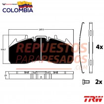 PASTILLAS DE FRENO VOLVO B12 - TRW