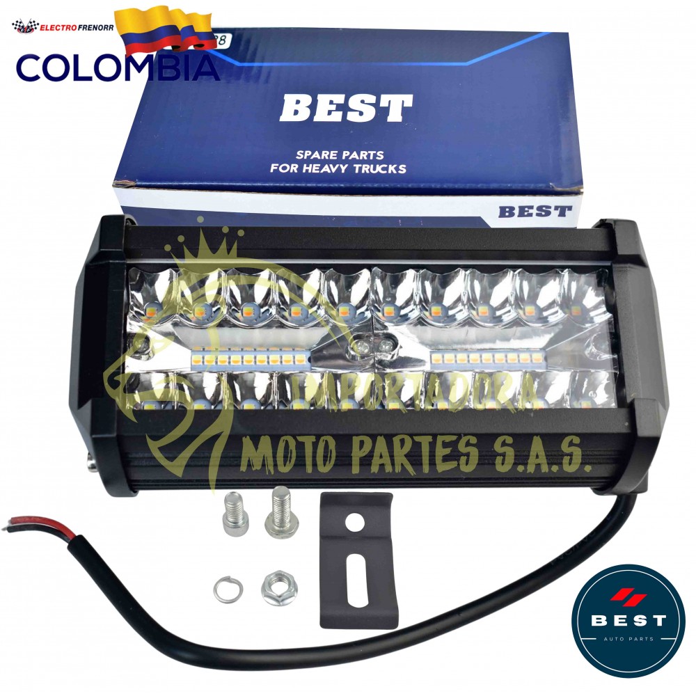 EXPLORADORA 40 LED FIJA FLASH BLANCA AMBAR  10800LM 9-36V