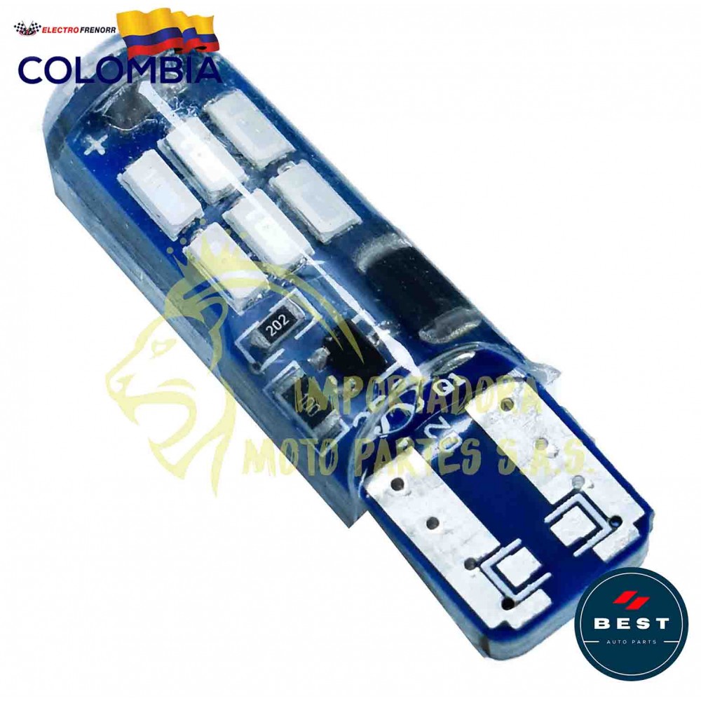 BOMBILLO LED COCUYO FIJA + FLASH COLOR AZUL 12V CON 150LM BEST